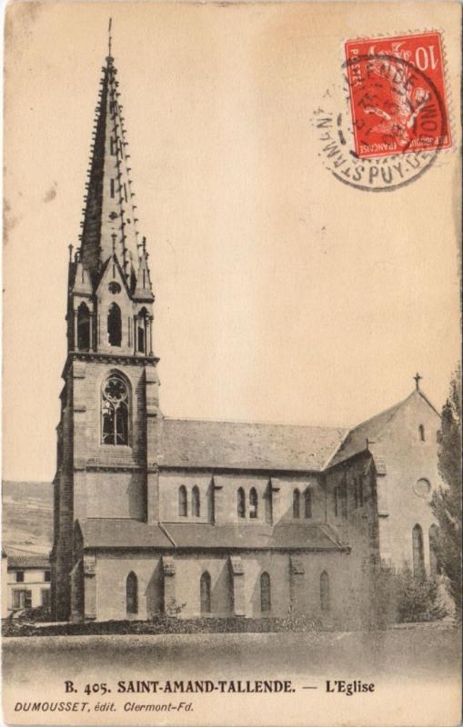 Carte postale ancienne Saint-Amant-Tallende L'Eglise à Saint-Amant-Tallende