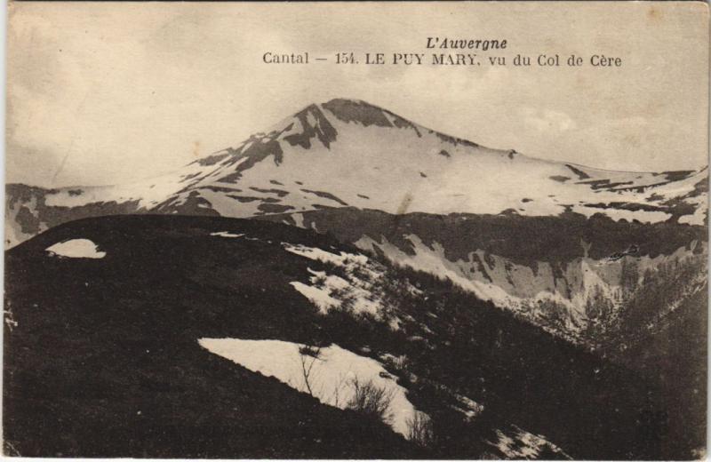 Carte postale ancienne Le Puy Mary - Vu du Col de Cere