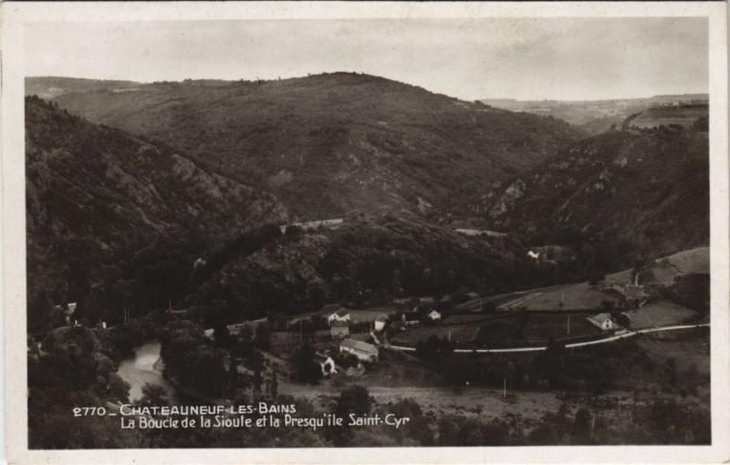 Carte postale ancienne Chateauneuf-les-Bains La Boucle de la Sioule