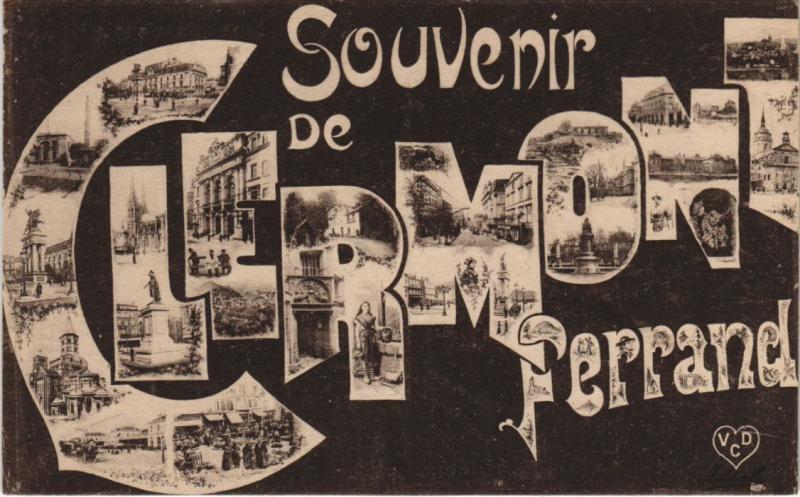 Carte postale ancienne Clermont Ferrand souvenir à Clermont-Ferrand