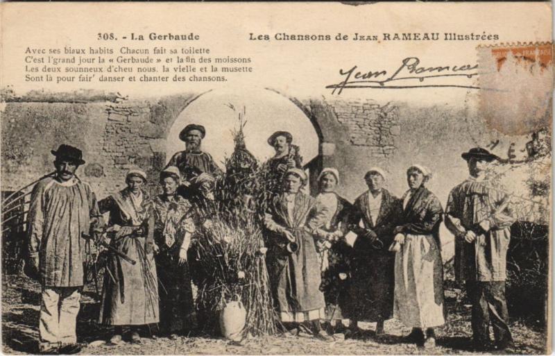 Carte postale ancienne La Gerbaude - Les Chansons de Jean Rameau Illustree - Types