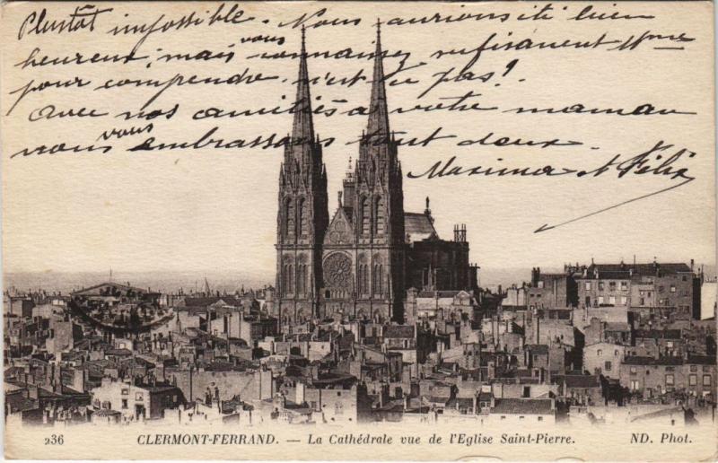 Carte postale ancienne Clermont Ferrand La Cathedrale à Clermont-Ferrand