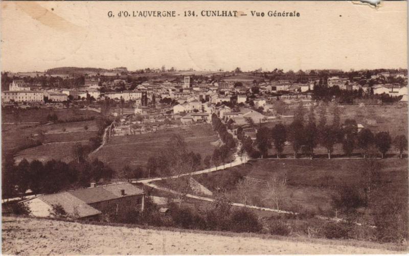 Carte postale ancienne Cunlhat Vue Generale à Cunlhat
