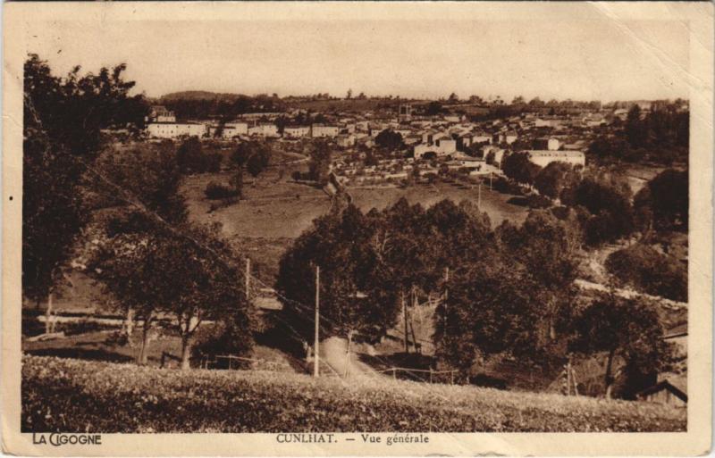 Carte postale ancienne Cunlhat Vue Generale à Cunlhat