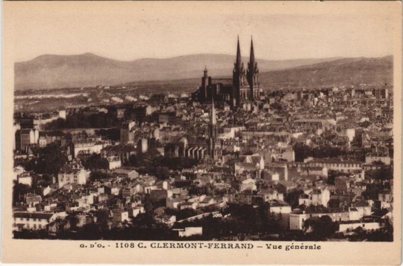 Carte postale ancienne Clermont Ferrand vue generale à Clermont-Ferrand