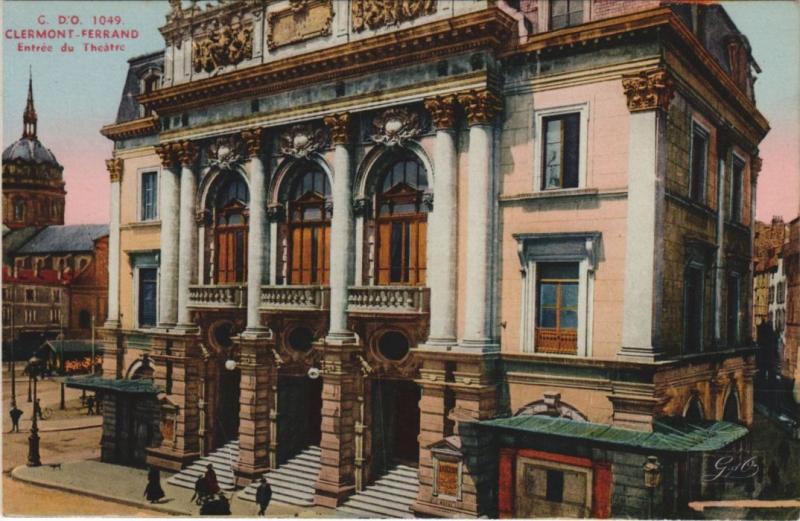 Carte postale ancienne Clermont Ferrand Entree du Theatre à Clermont-Ferrand