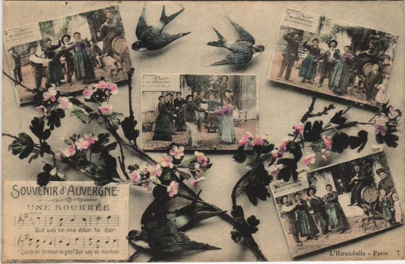 Carte postale ancienne Une Bourree - Folklore