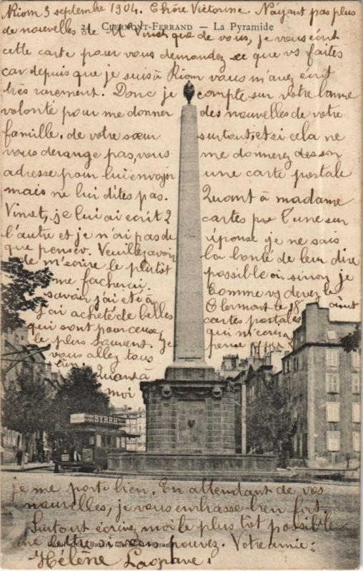 Carte postale ancienne Clermont Ferrand La Pyramide à Clermont-Ferrand