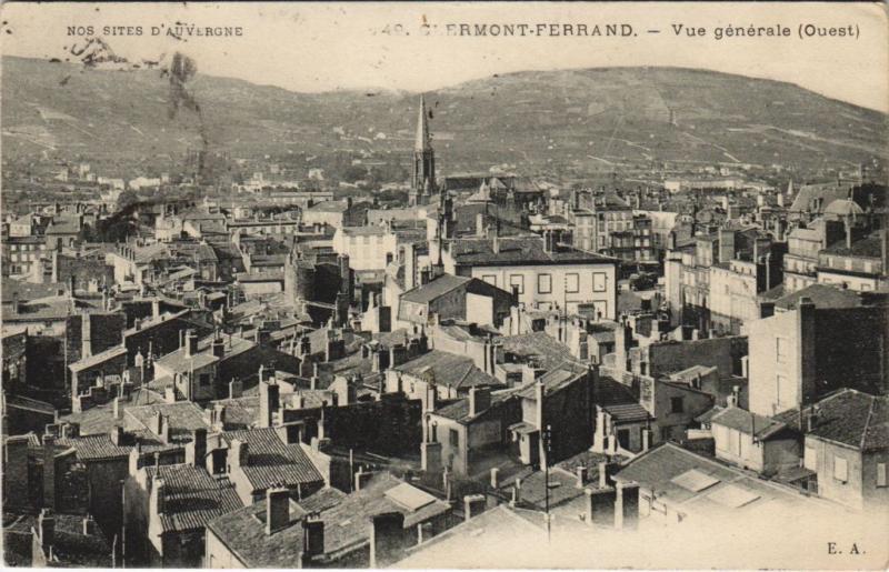 Carte postale ancienne Clermont Ferrand vue generale à Clermont-Ferrand