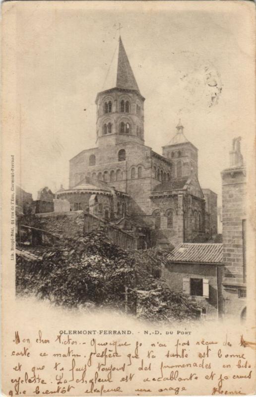 Carte postale ancienne Clermont Ferrand Notre Dame du Port à Clermont-Ferrand