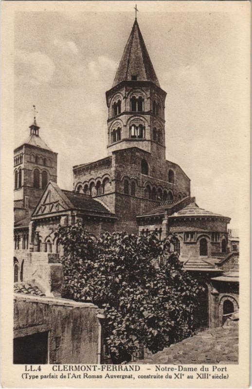 Carte postale ancienne Clermont Ferrand Notre Dame du Port à Clermont-Ferrand