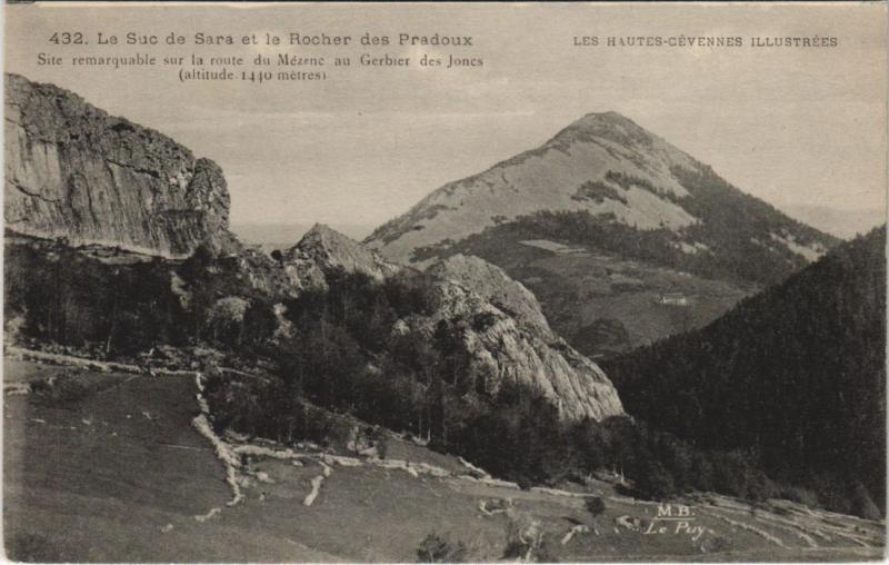 Carte postale ancienne Le Suc de Sara et le Rocher des Pradoux