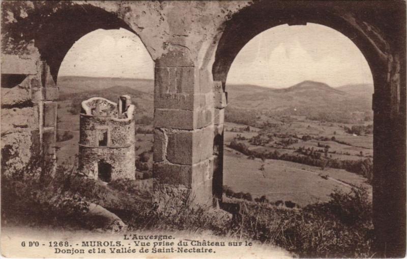 Carte postale ancienne Murols Vue prise du Chateau à Murol