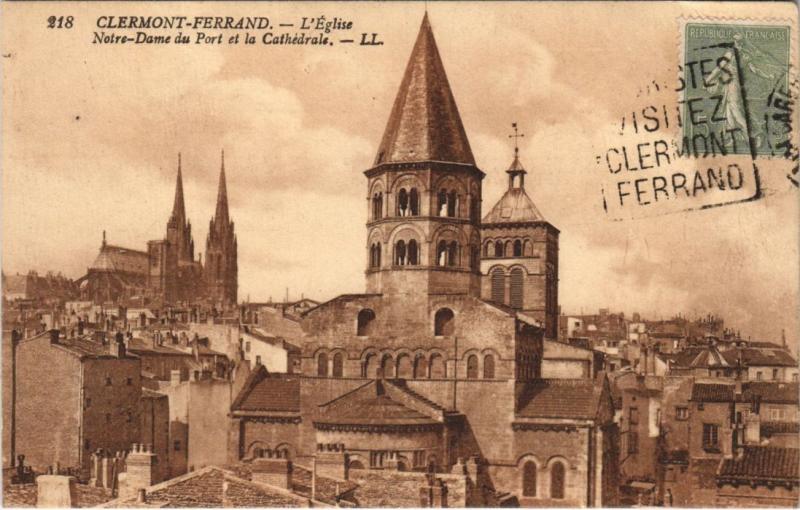 Carte postale ancienne Clermont Ferrand Notre Dame du Port à Clermont-Ferrand