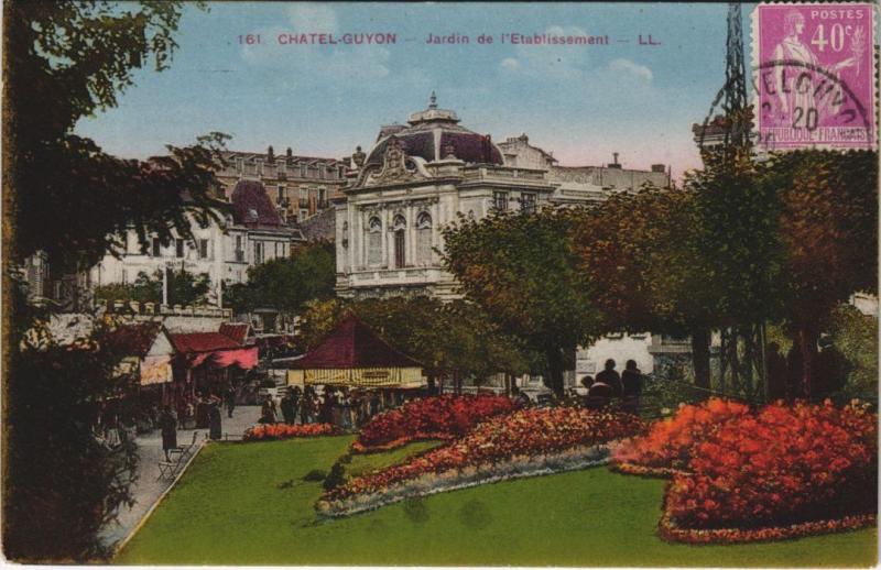 Carte postale ancienne Chatel-Guyon Jardin de l'Etablissement