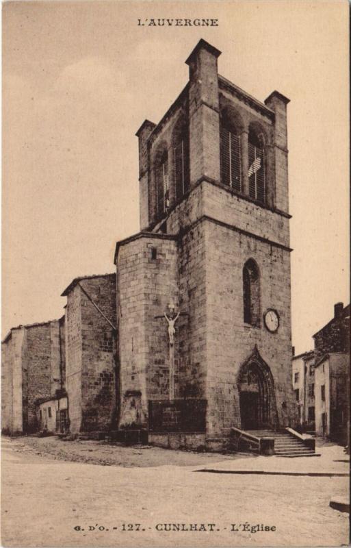 Carte postale ancienne Cunlhat L'Eglise à Cunlhat