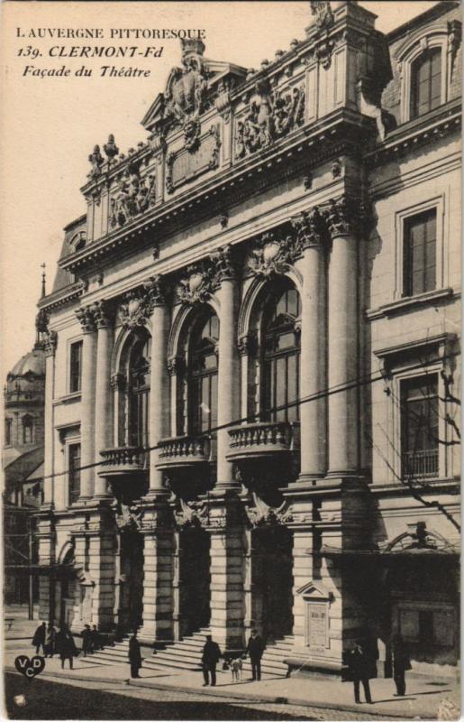 Carte postale ancienne Clermont Ferrand Facade du Theatre à Clermont-Ferrand