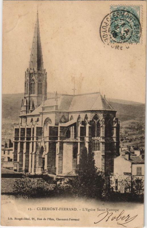 Carte postale ancienne Clermont Ferrand Eglise Saint Eutrope à Clermont-Ferrand