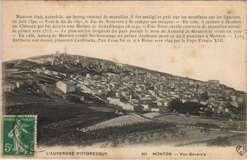 Carte postale ancienne Monton Vue Generale
