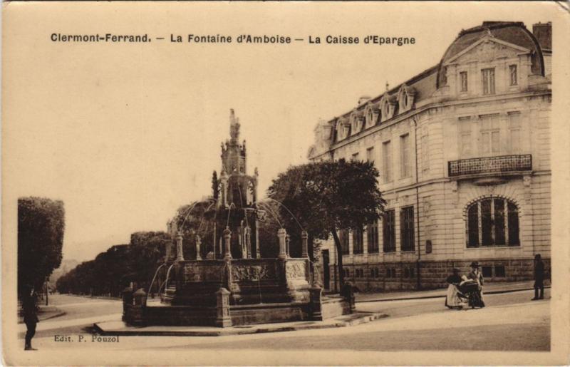 Carte postale ancienne Clermont Ferrand Fontaine d'Amboise à Clermont-Ferrand