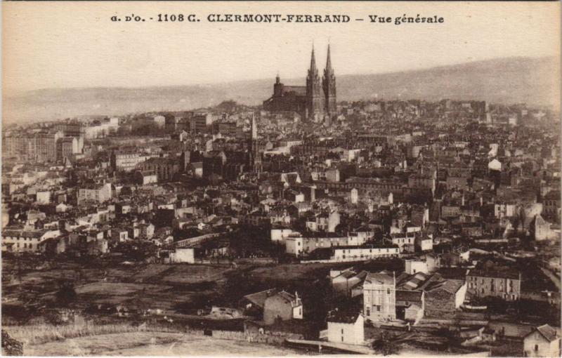 Carte postale ancienne Clermont Ferrand vue generale à Clermont-Ferrand