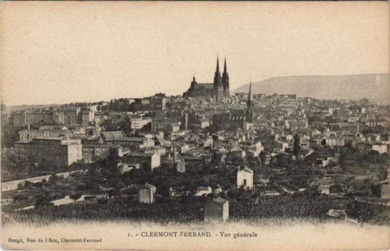 Carte postale ancienne Clermont Ferrand vue generale à Clermont-Ferrand