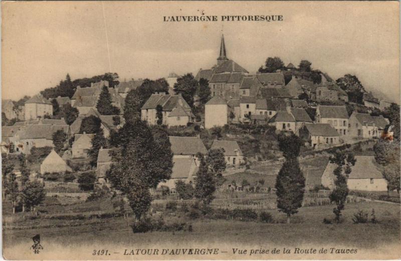 Carte postale ancienne La Tour-d'Auvergne Vue prise de la Route de Tauves à La Tour-d'Auvergne
