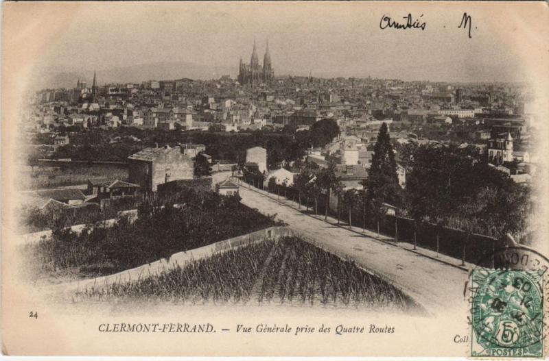 Carte postale ancienne Clermont Ferrand vue generale à Clermont-Ferrand