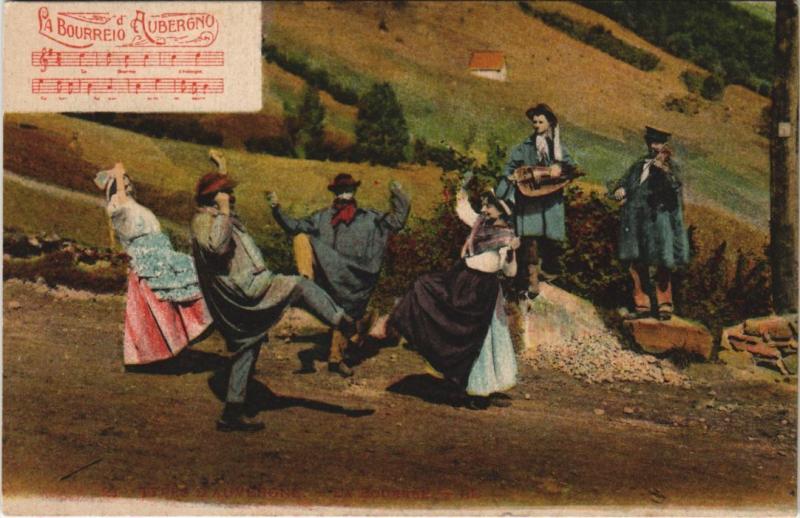 Carte postale ancienne Types d'Auvergne - La Bourree