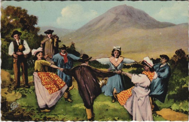 Carte postale ancienne Types d'Auvergne - La Bourree