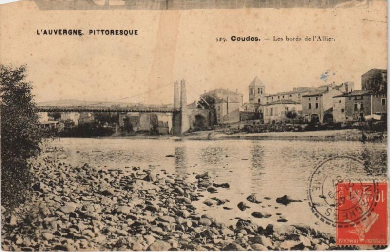 Carte postale ancienne Coudes Les Bords de l'Allier à Coudes