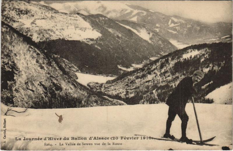 Carte postale ancienne La Journee d'Hiver du Ballon d'Alsace - 1910
