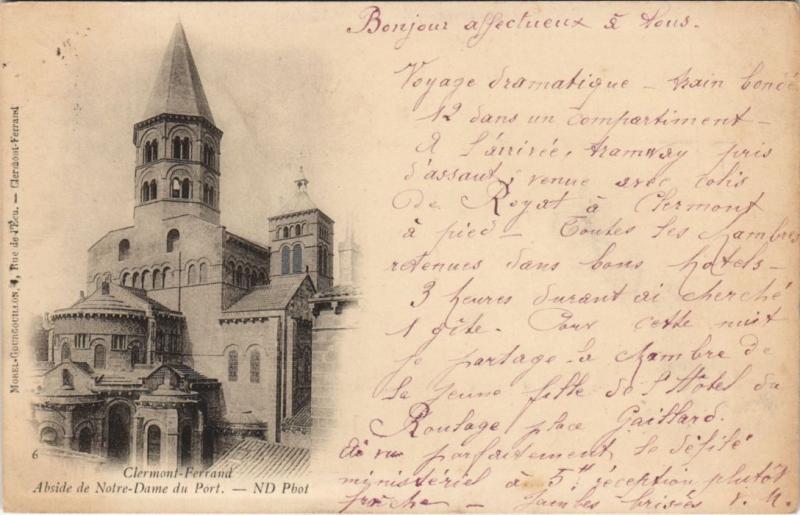 Carte postale ancienne Clermont Ferrand Abside de Notre Dame du Port à Clermont-Ferrand