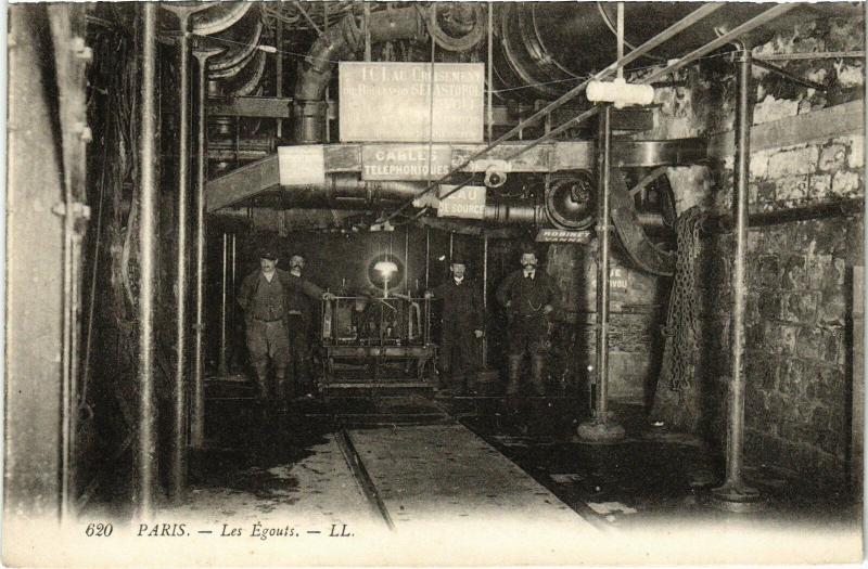 Carte postale ancienne Paris 4e - Les Egouts à Paris 4e