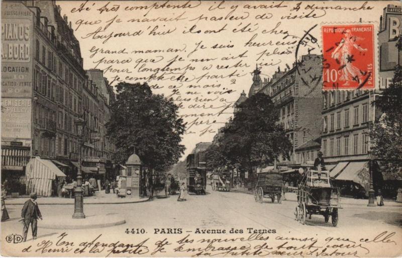 Carte postale ancienne Paris - Aveue des Ternes à Paris