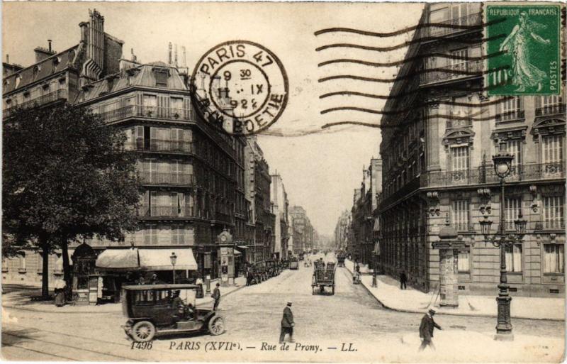 Carte postale ancienne Rue de Prony à Paris 17e