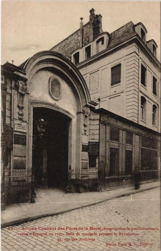 Carte postale ancienne Paris 3e - Ancien Couvent des Pères de la Merci à Paris 3e