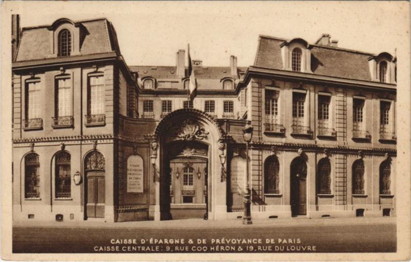 Carte postale ancienne Paris 6e 9, Rue Coq Héron Caisse d'Epargne