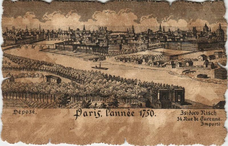 Carte postale ancienne Ancien Paris. Année 1750