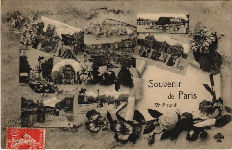 Carte postale ancienne Paris 6e - Souvenir de Paris à Paris 6e