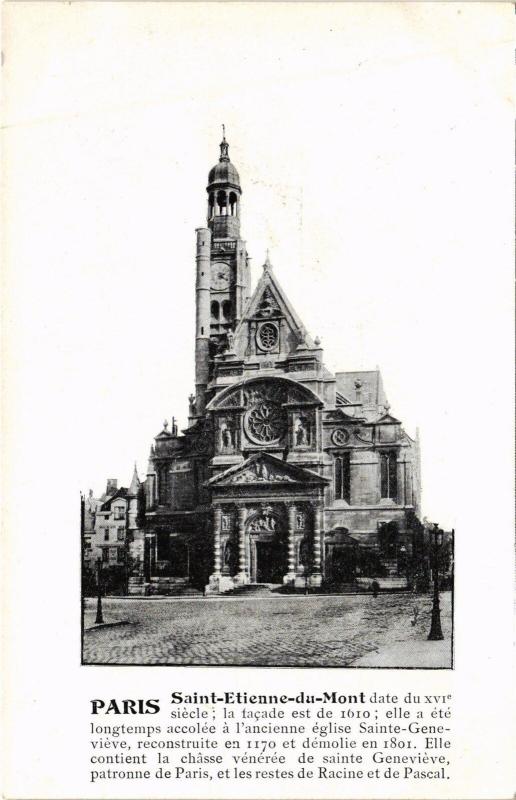 Carte postale ancienne Paris Saint-Etienne-du-Mont