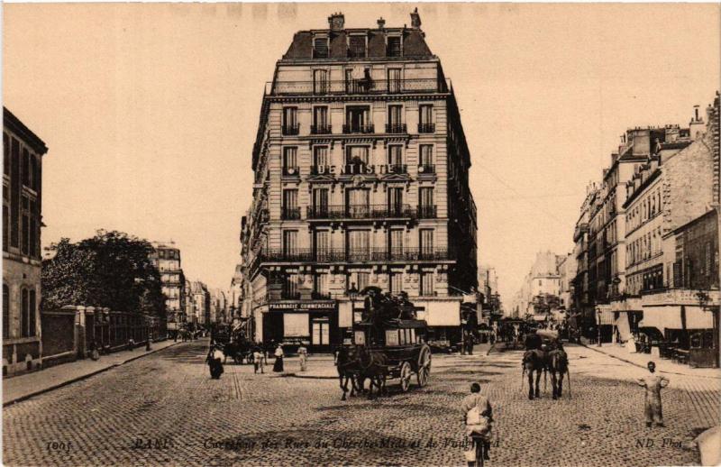 Carte postale ancienne Carrefour des Rues du Cherche-Midi et de Vaugirard à Paris 15e