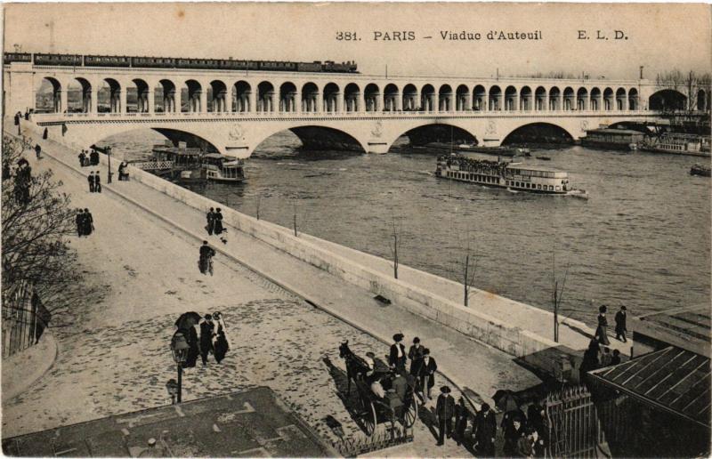 Carte postale ancienne Viaduc d'Auteuil à Paris 16e