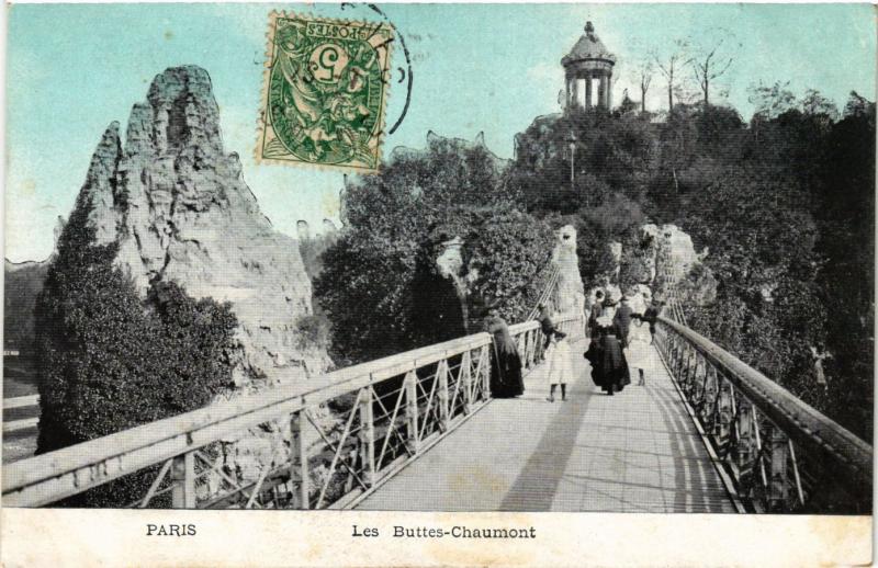 Carte postale ancienne Les Buttes-Chaumont à Paris 19e