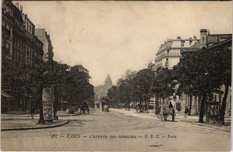 Carte postale ancienne L'Avenue des Gobelins à Paris 13e
