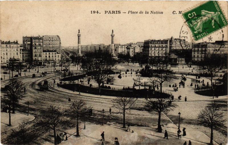 Carte postale ancienne Paris 11e Paris-Place de la Nation à Paris 11e