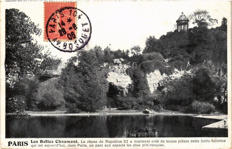 Carte postale ancienne Les Buttes Chaumont à Paris 19e