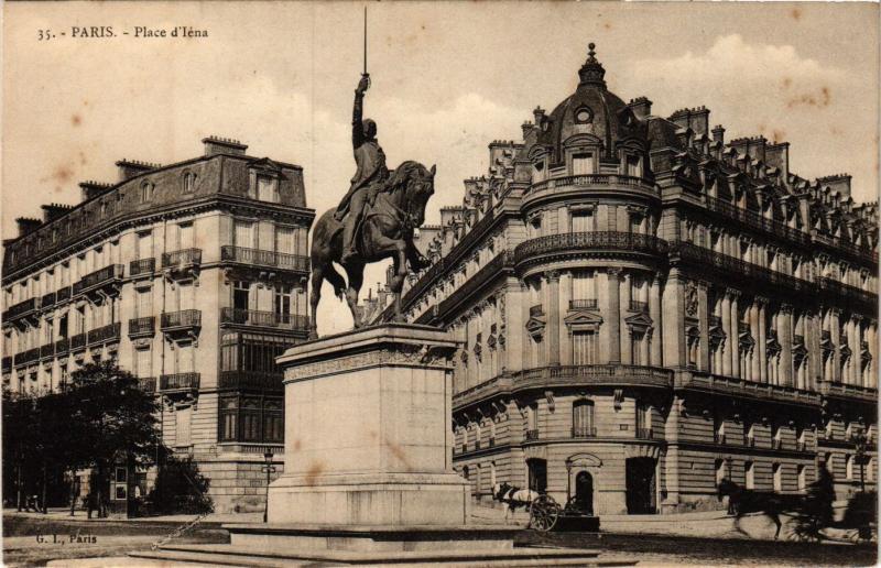 Carte postale ancienne Place d'Iéna à Paris 16e