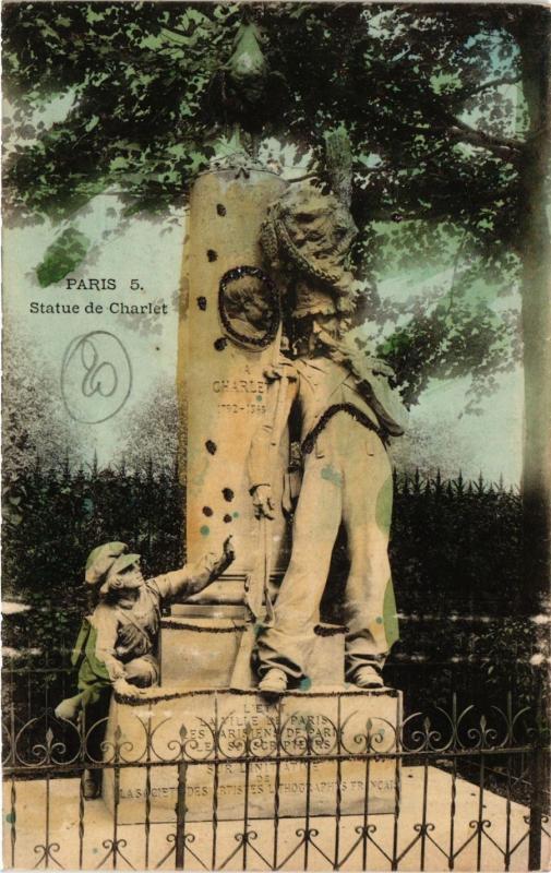 Carte postale ancienne Statue de Charlet à Paris 14e