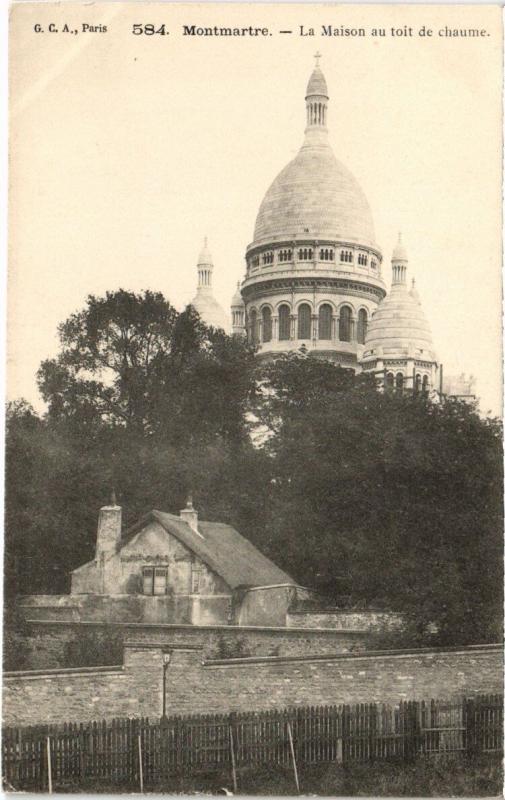 Carte postale ancienne Montmartre - La Maison au toit de chaume à Paris 18e
